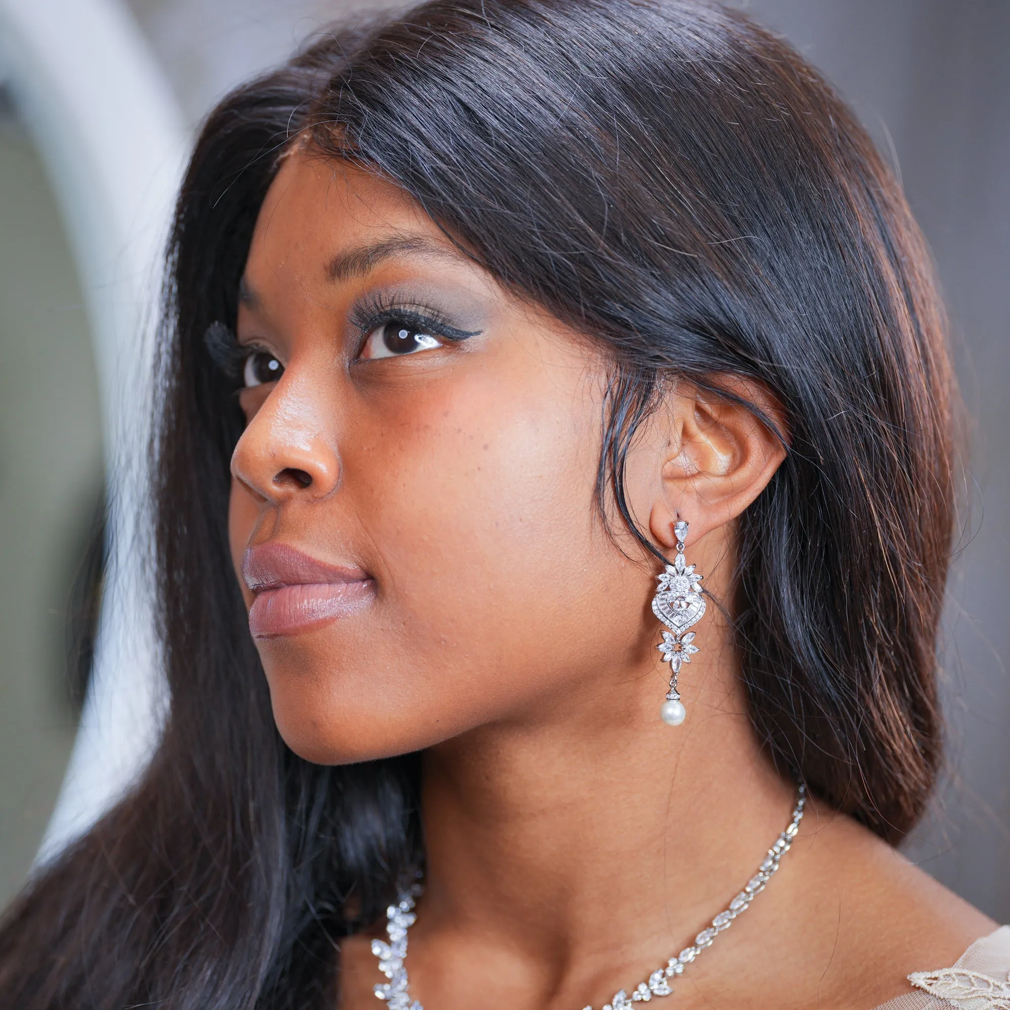 Pearl Chandelier Bridal Earrings - Dana