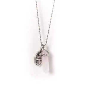 Pendant Necklace Silver | Rose Quartz