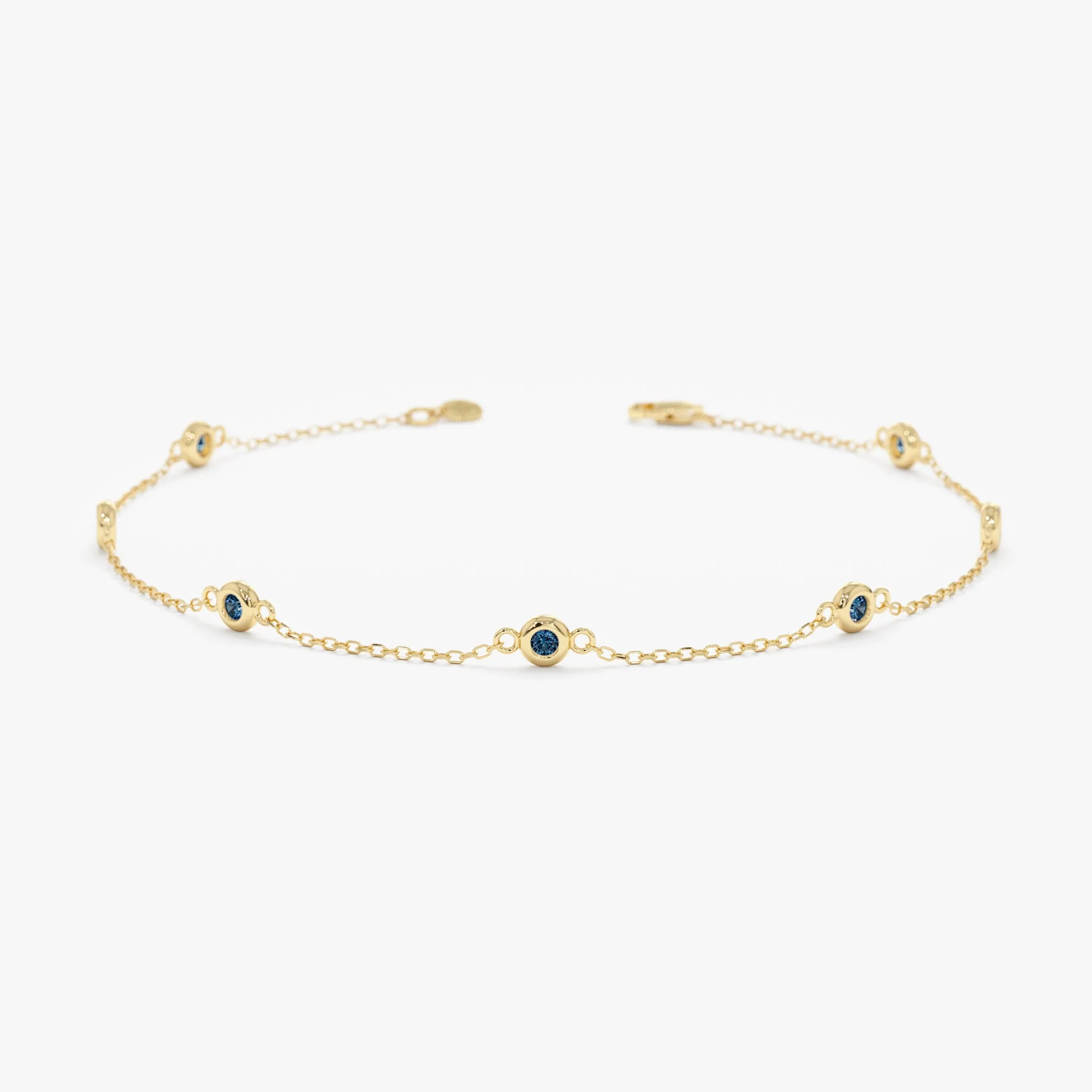 Petite Blue Topaz Station Bracelet, Tabitha