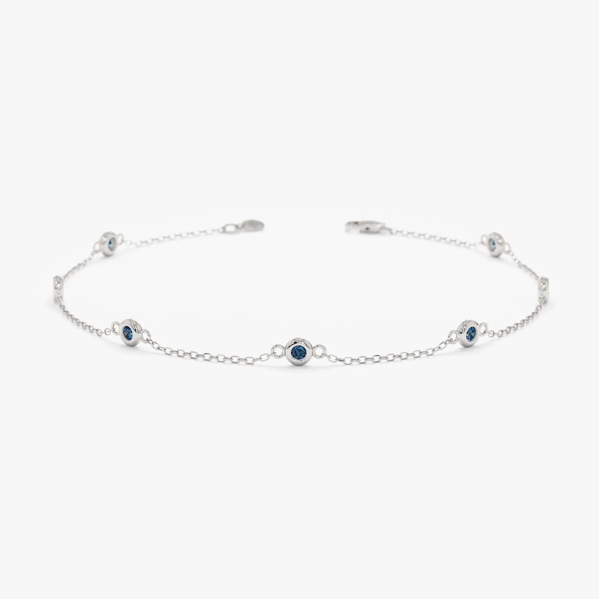 Petite Blue Topaz Station Bracelet, Tabitha