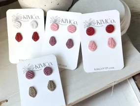 Polymer Clay Stud Earrings - Set of 2 - 4 Options