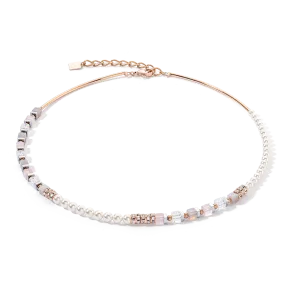 Precious Fusion Offset necklace rose gold-ice pink