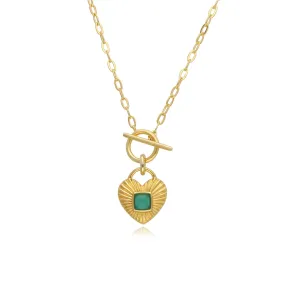 Queen of Hearts Chalcedon T Bar Halskette