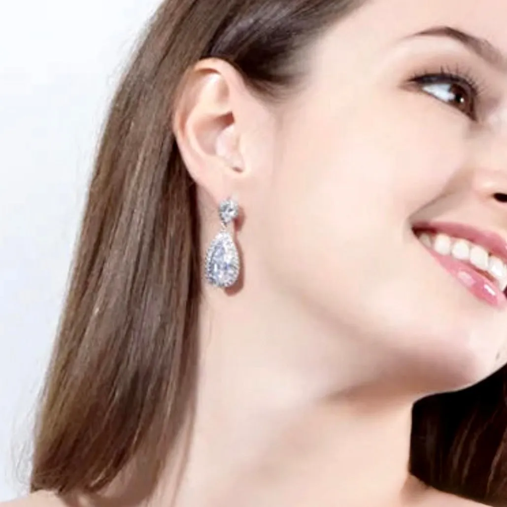 "Vianne" - Cubic Zirconia Bridal Earrings