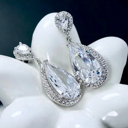 "Vianne" - Cubic Zirconia Bridal Earrings