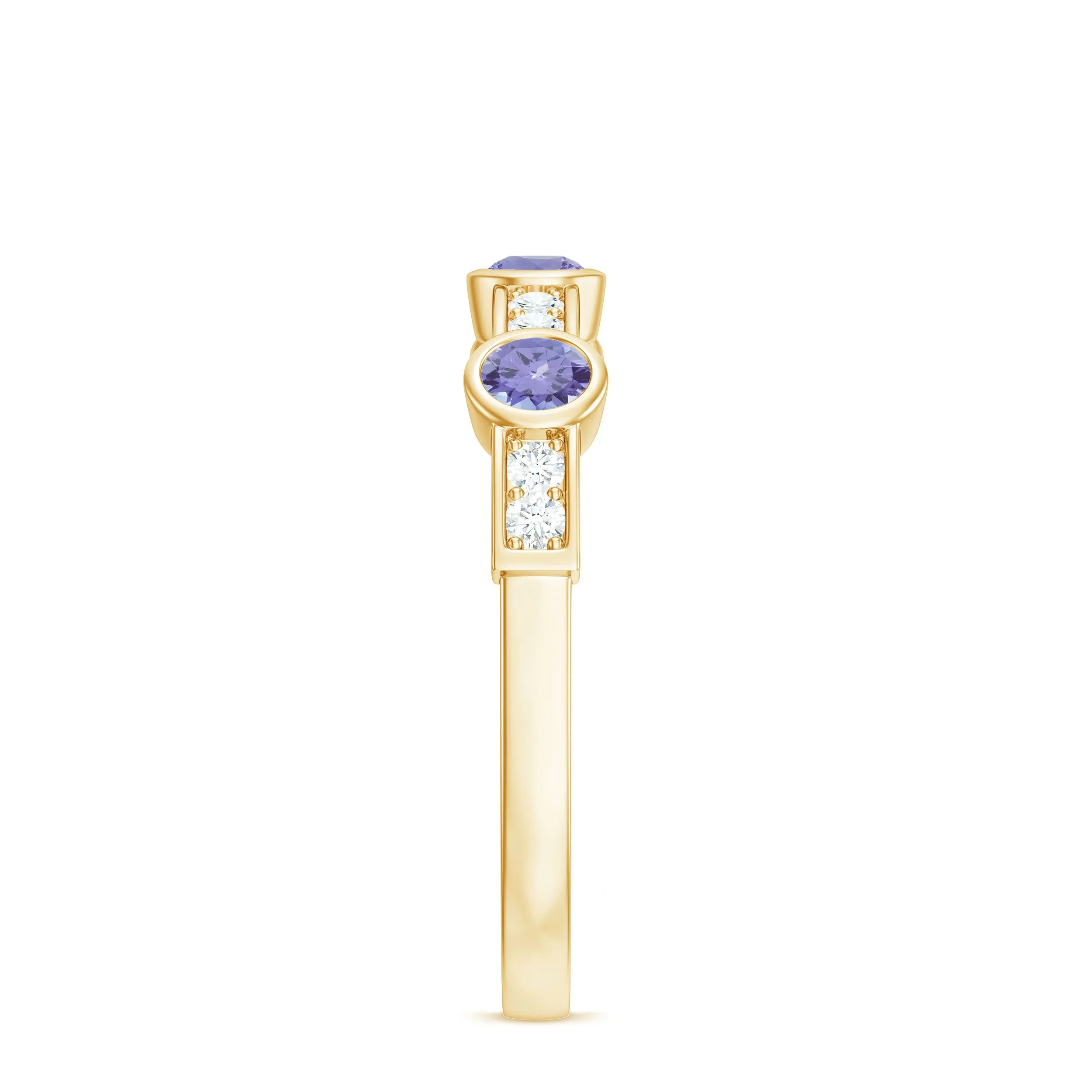 Real Tanzanite Minimal Half Eternity Ring