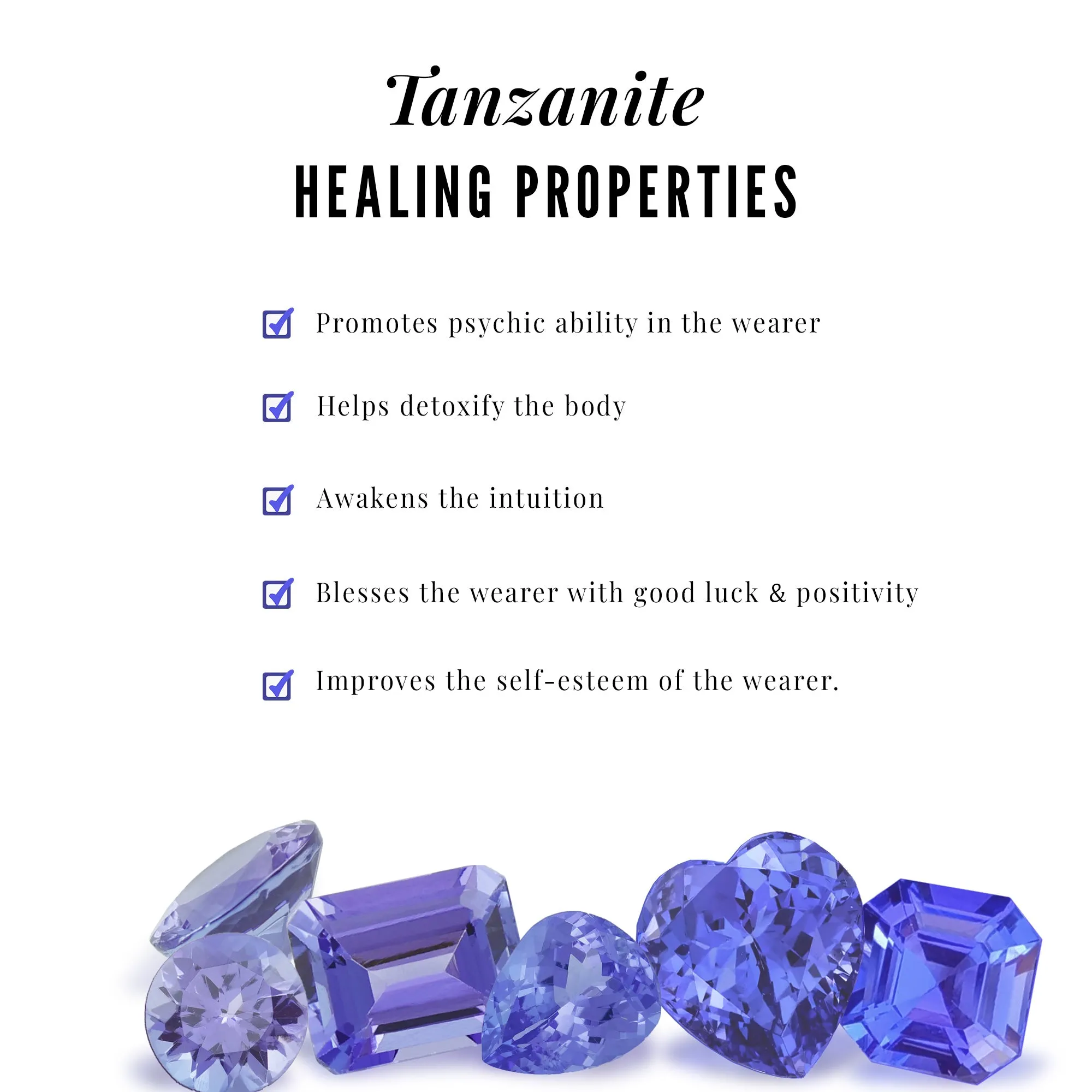 Real Tanzanite Minimal Half Eternity Ring