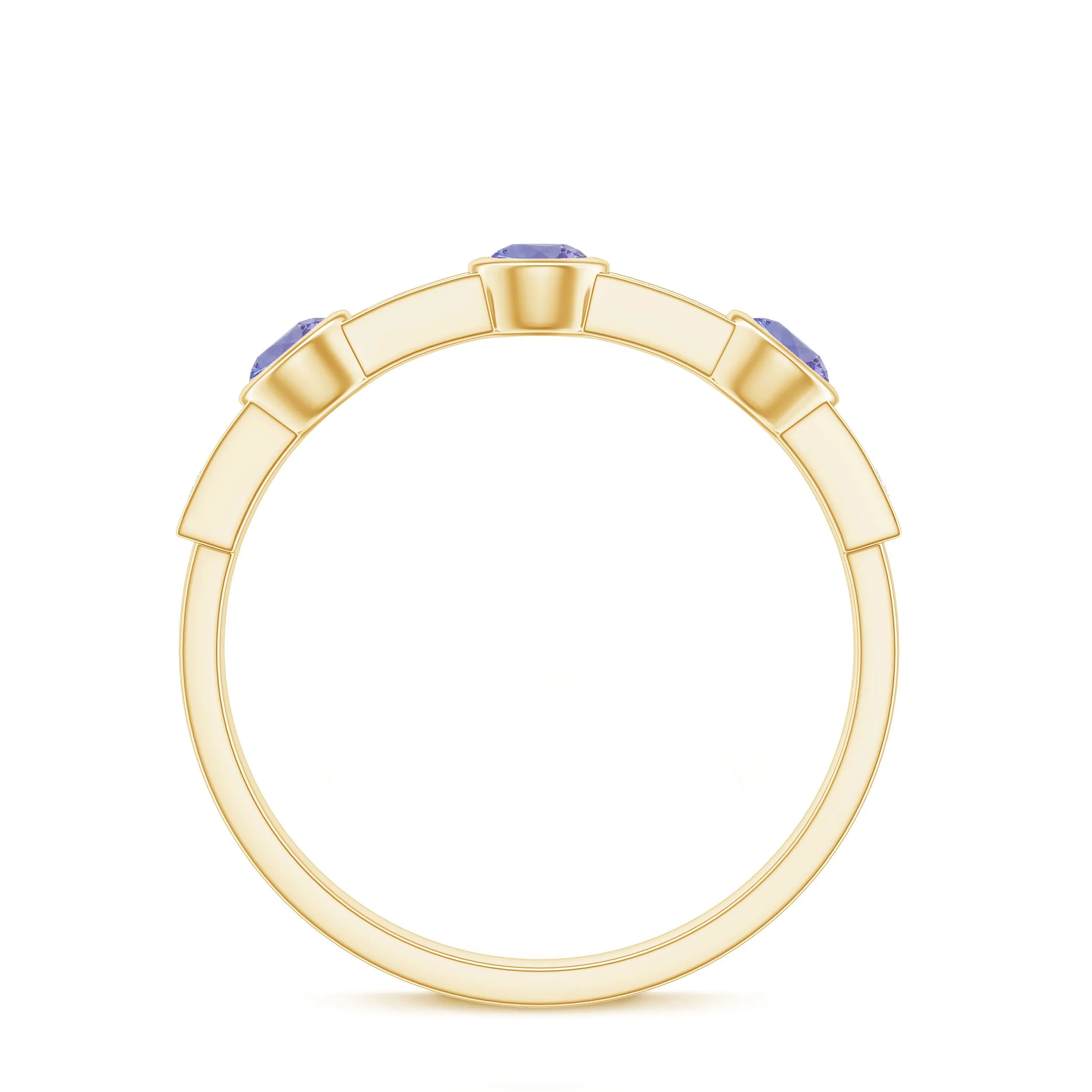 Real Tanzanite Minimal Half Eternity Ring