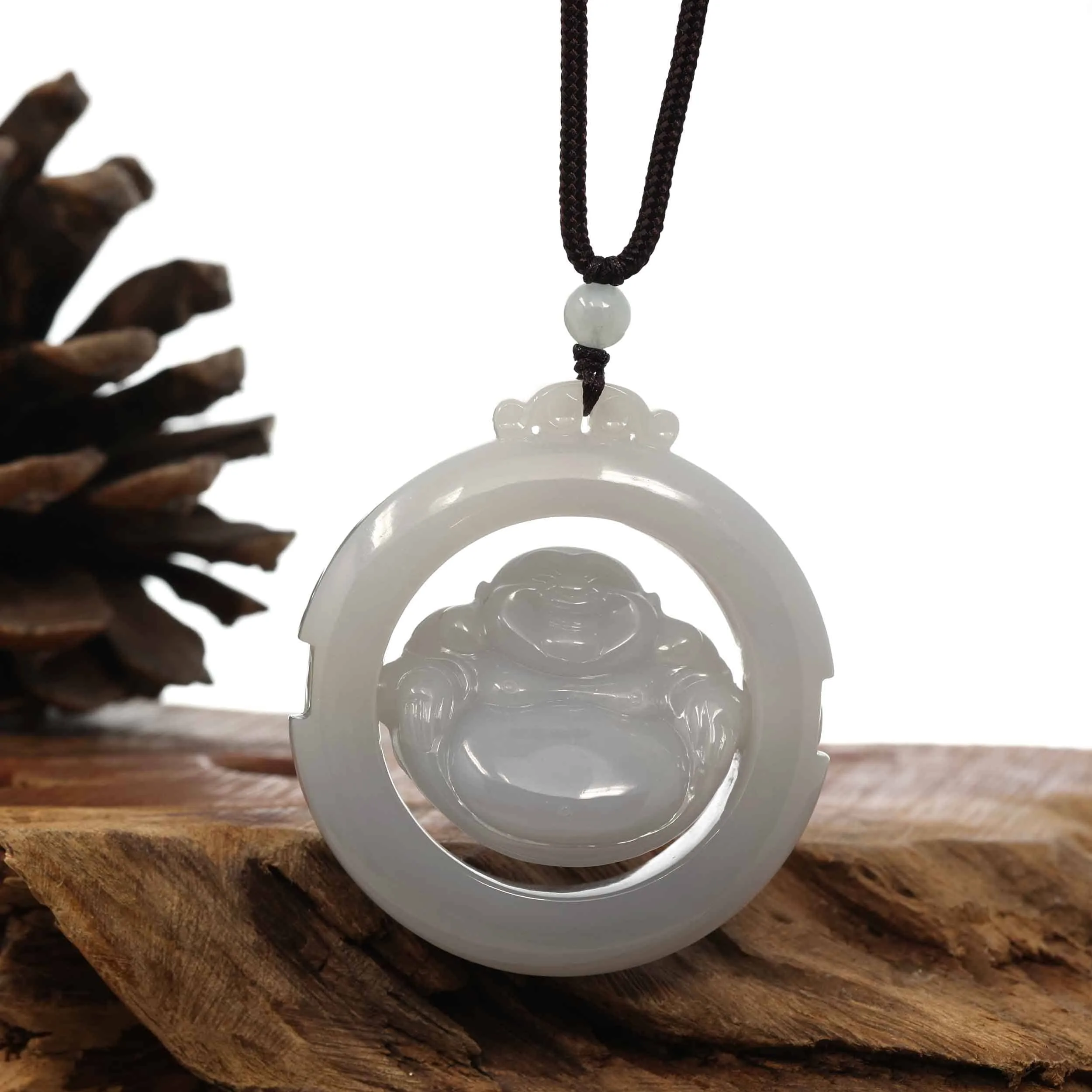 RealJade® Co. "Goddess of Compassion" Genuine Burmese Jadeite Jade Guanyin Pendant