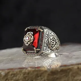 Retro Handmade Turkish Signet Ring for Men Women