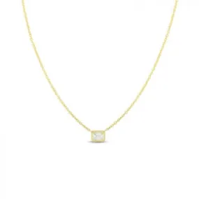 ROBERTO COIN 18K EMERALD CUT DIAMOND NECKLACE - 18K YELLOW GOLD