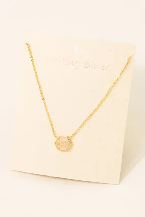 Rose Quartz Lightning Bolt Sterling Silver Pendant