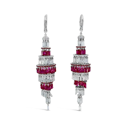 Ruby & Diamond Chandelier Earrings