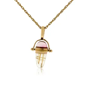 Rutilated Quartz & Gemstone Pendant