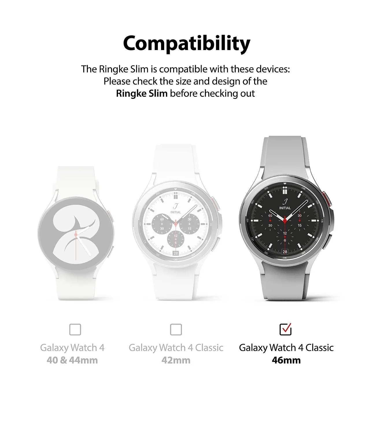 Samsung Galaxy Watch 4 Classic 46mm Case| Slim Series| Clear   White