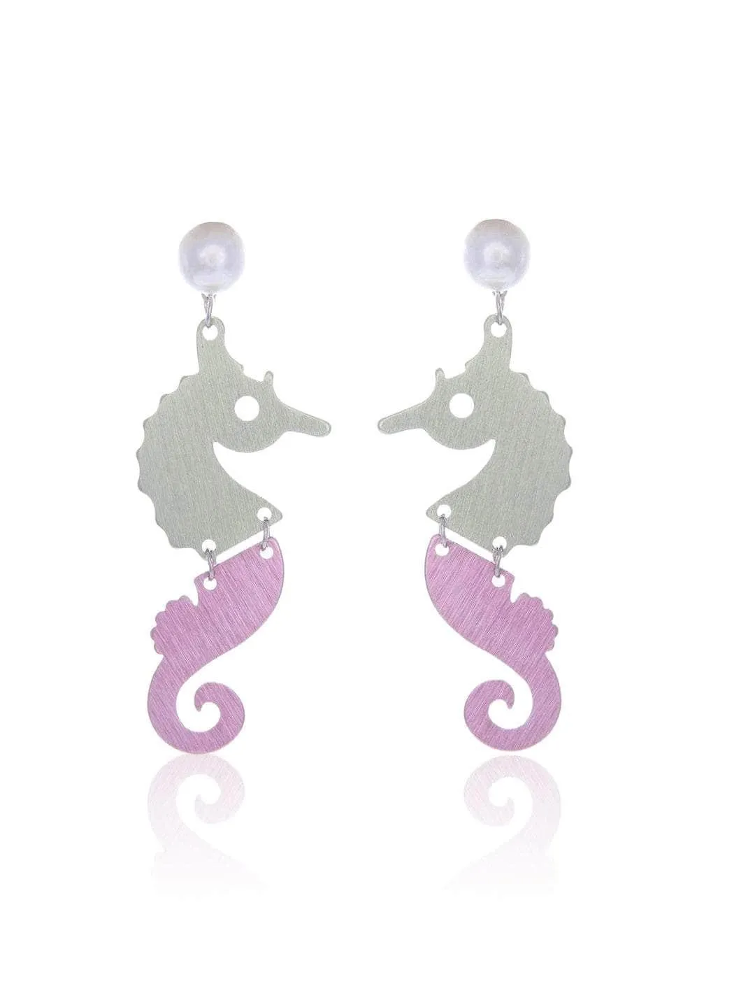 Sea Horse Earrings Green