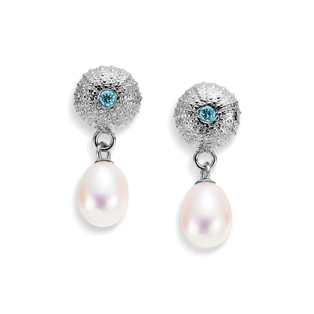 Sea Urchin Treasure Earrings in Silver