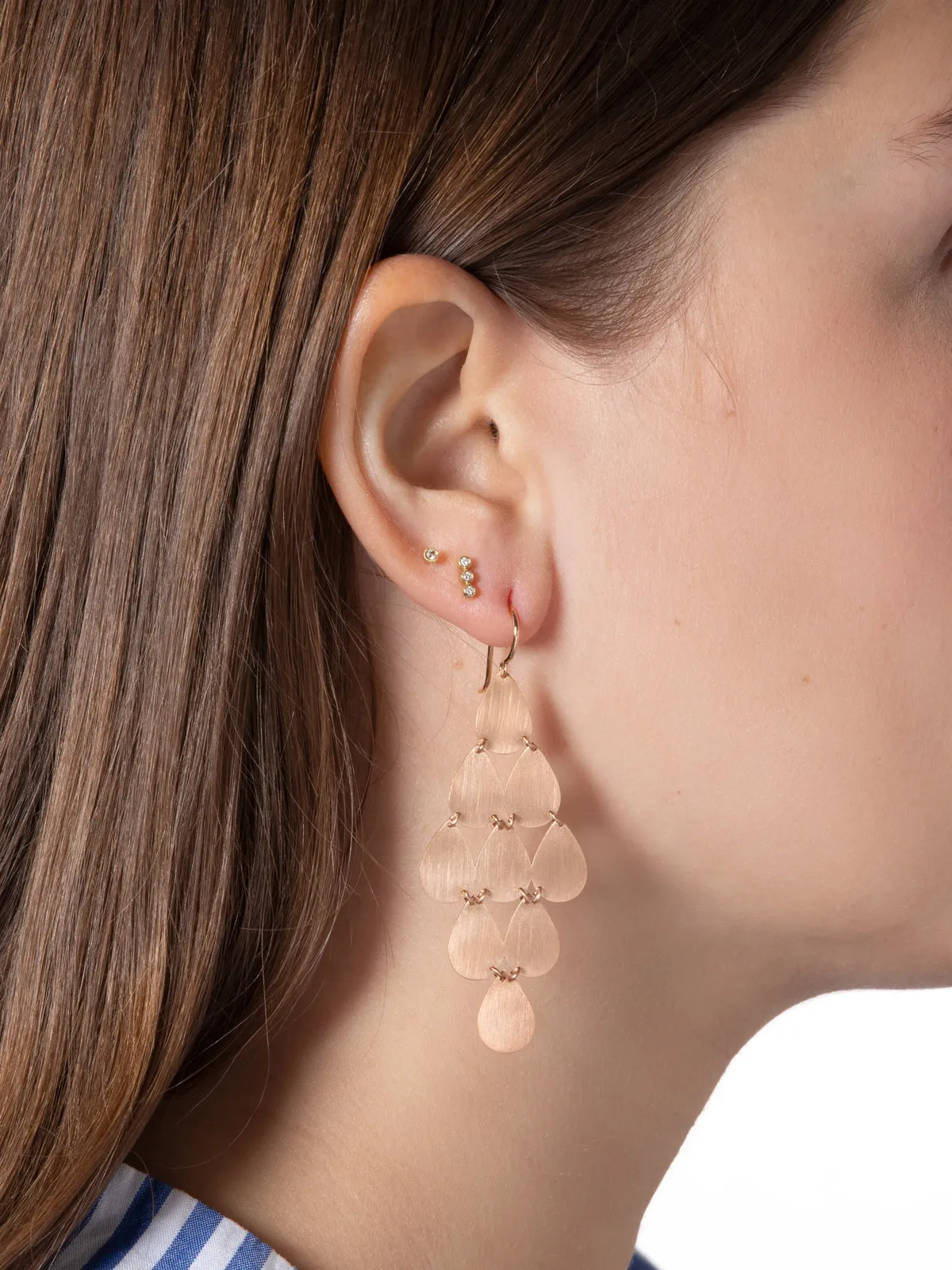 Signature Large Teardrop Rose Gold Chandelier Earrings