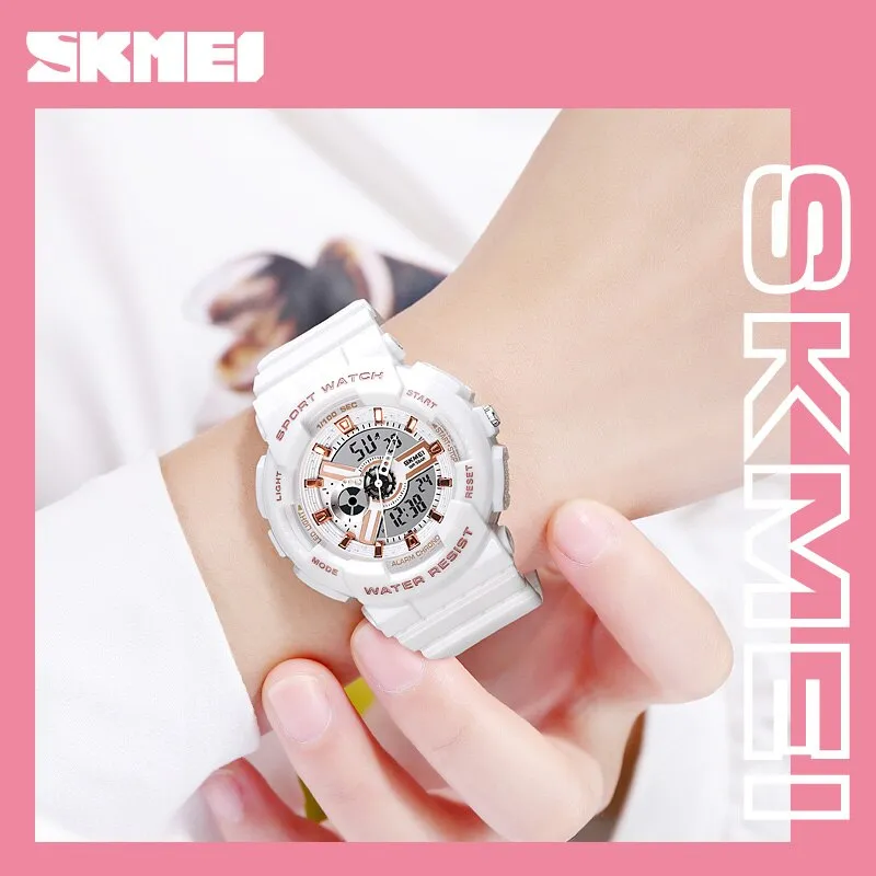 SKMEI 1689 Dual Time Waterproof Outdoor Sports Watch for Women IP68 w/ Luminous
