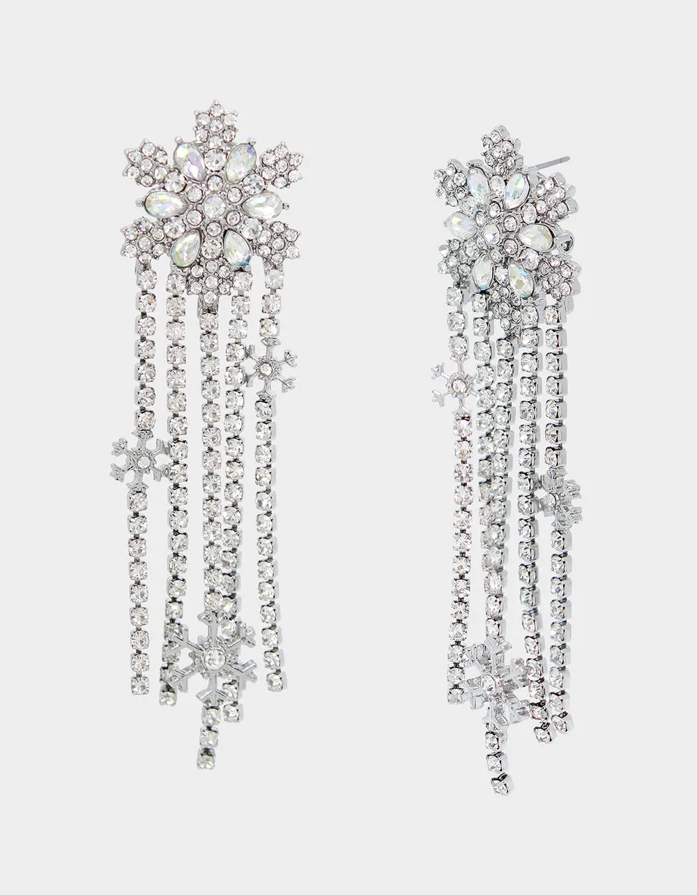 SNOW SPECIAL SNOWFLAKE STONE CHANDELIER EARRINGS CRYSTAL