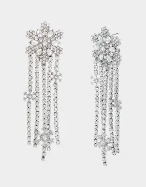 SNOW SPECIAL SNOWFLAKE STONE CHANDELIER EARRINGS CRYSTAL
