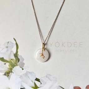SOLD OUT: A-Grade White Jadeite Donut Pendant (Bamboo) No.172141