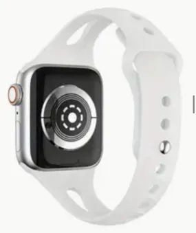 Sporty Slim Silicone Watch Band - White