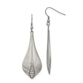 Stainless Steel Brushed Shepherd Hook Earrings