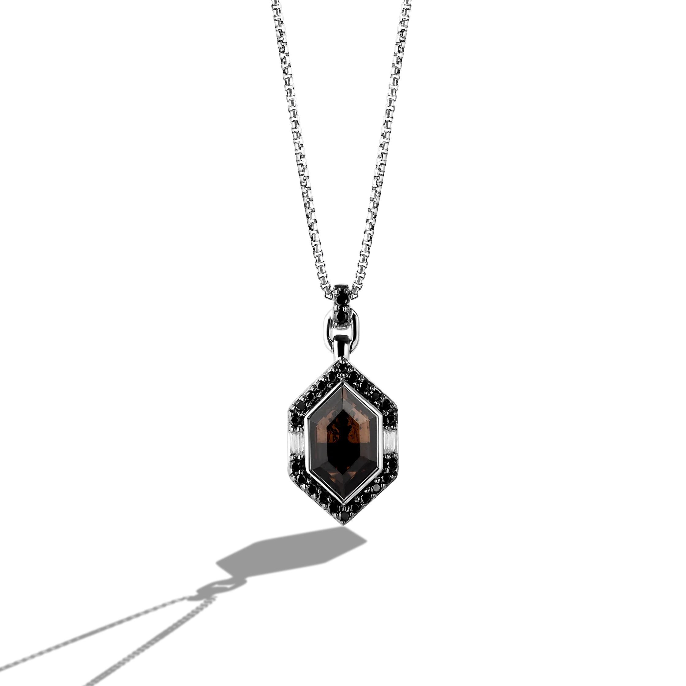 Star Wars™ Fine Jewelry THE WOOKIEE WOMEN'S PENDANT 1/4 CT.TW. Black and White Diamonds and Smokey Quartz Silver