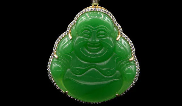 Sterling Silver Jade Sitting Buddha Necklace