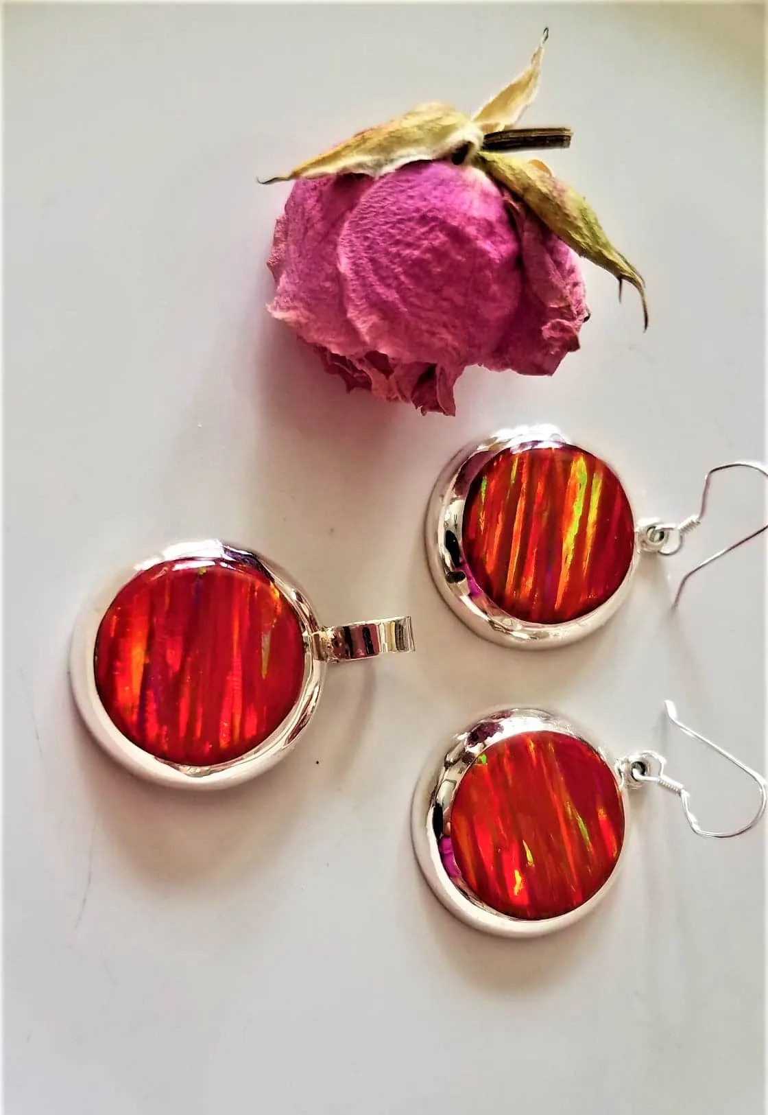 Taxco Sterling Silver Set -Earrings & Pendant
