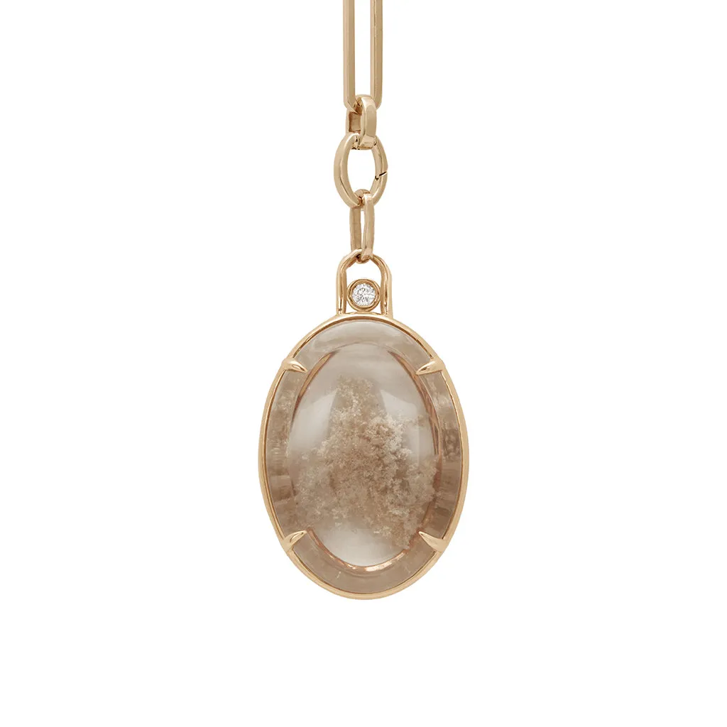 Terra Firma Pendant Charm - Yellow Gold, Quartz & White Diamonds