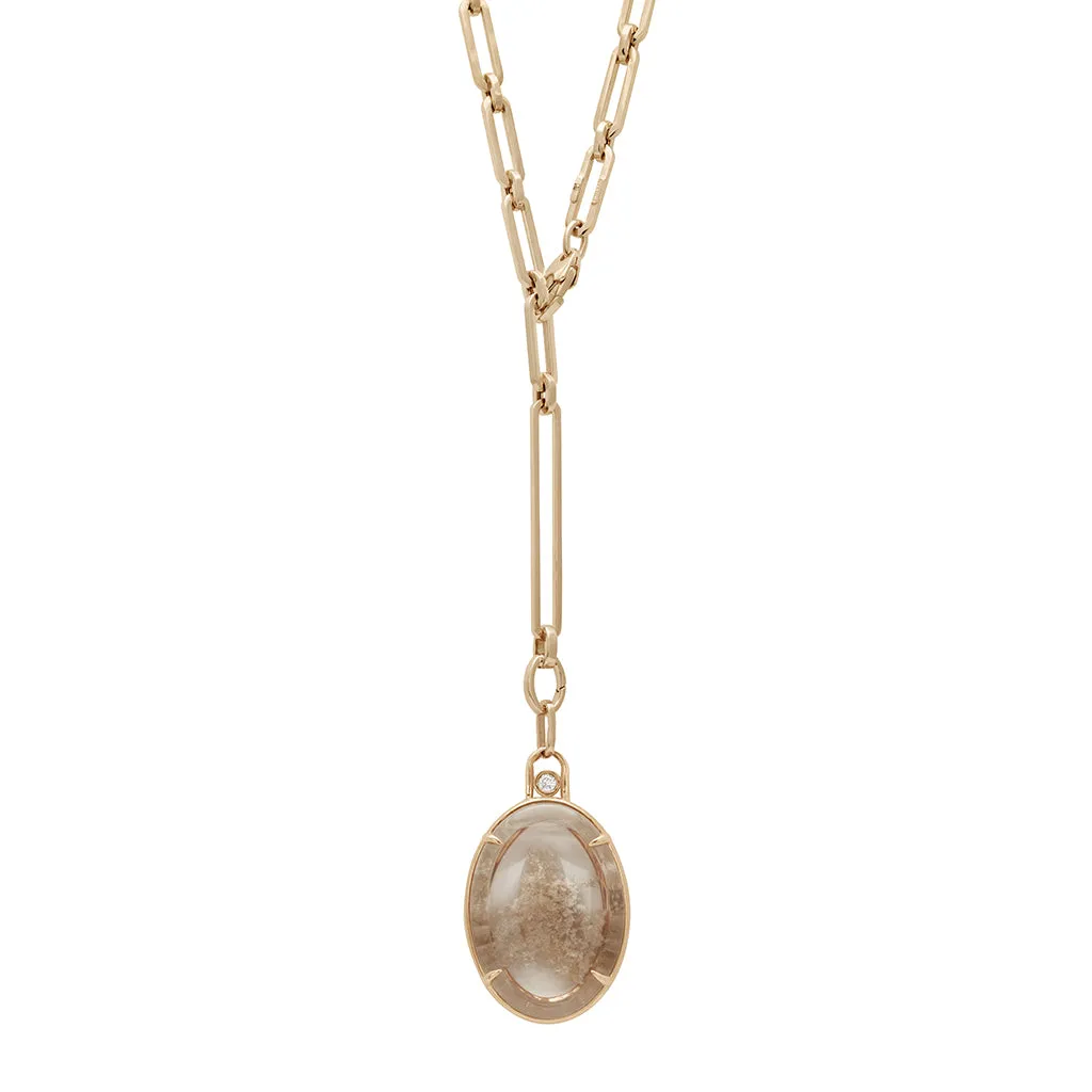 Terra Firma Pendant Charm - Yellow Gold, Quartz & White Diamonds