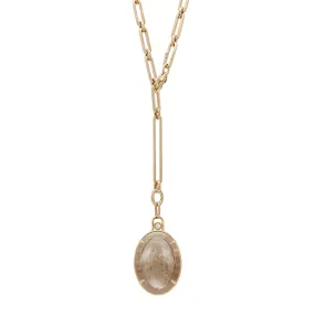 Terra Firma Pendant Charm - Yellow Gold, Quartz & White Diamonds