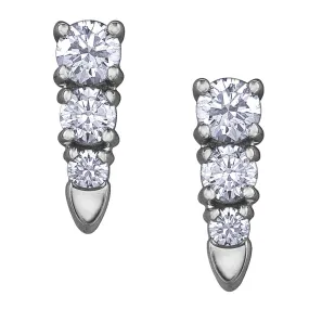 Three-Stone Canadian Diamond Baby Icicle Stud Earrings