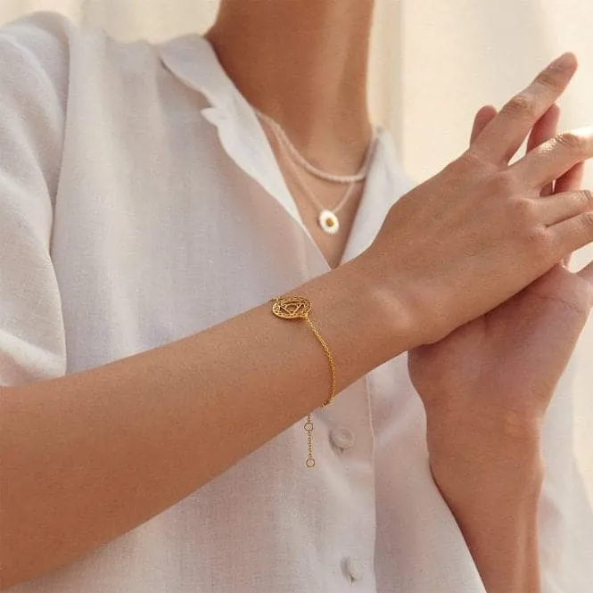 Throat Chakra Chain 18ct Gold Plated Bracelet CHKBR1005