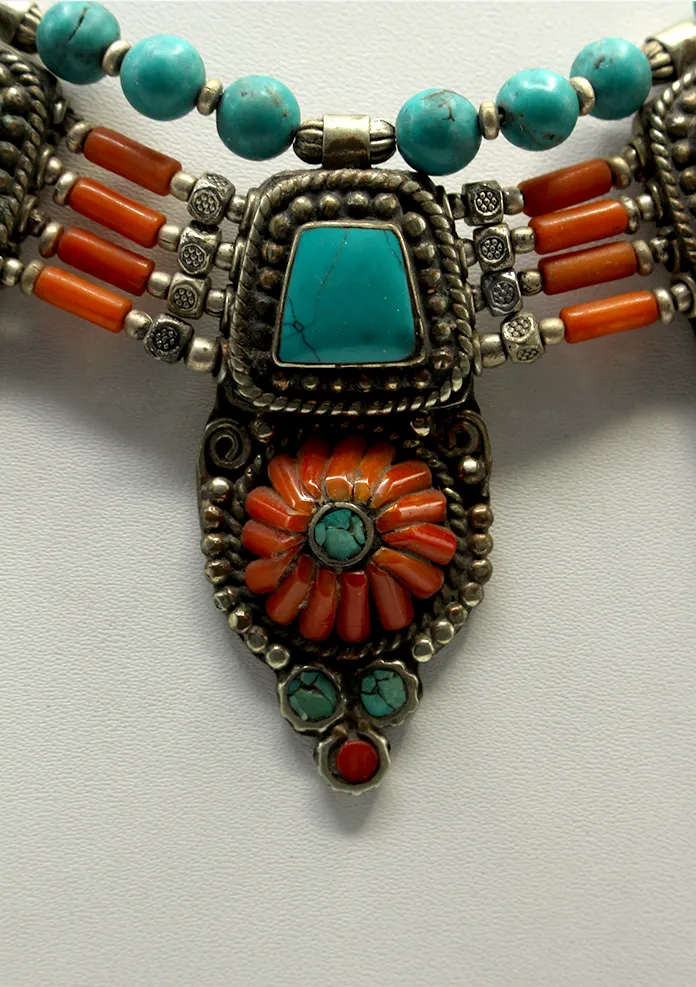Tibetan Coral Turquoise Necklace