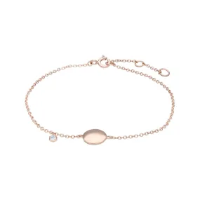 Topas Gravur Armband in Rose Vergoldetem Sterling Silber