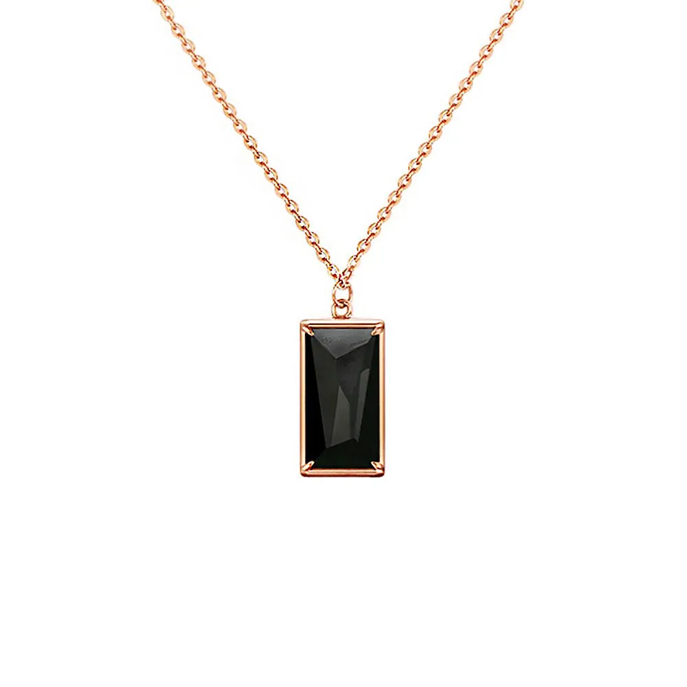 TRACEY CHEN | Necklace | Rectangle Inky Green Necklace