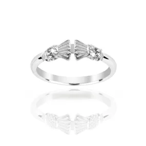 Traditional Edinburgh Scottish Thistle Torque Ring with Two Diamond