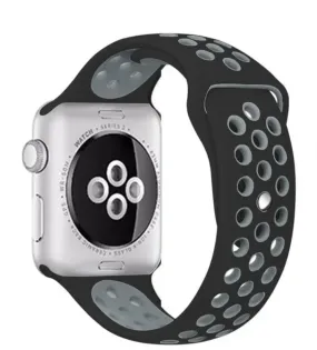 Two Tone Silicone Watch Band - Black Grey