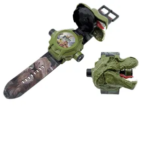 Tyrannosaurus 3D Flip Electronic Dinosaur Projection Watch 24 Patterns Children Boy