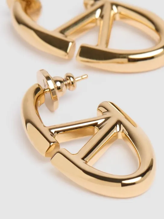 Valentino Garavani   35mm V logo Moon earrings 
