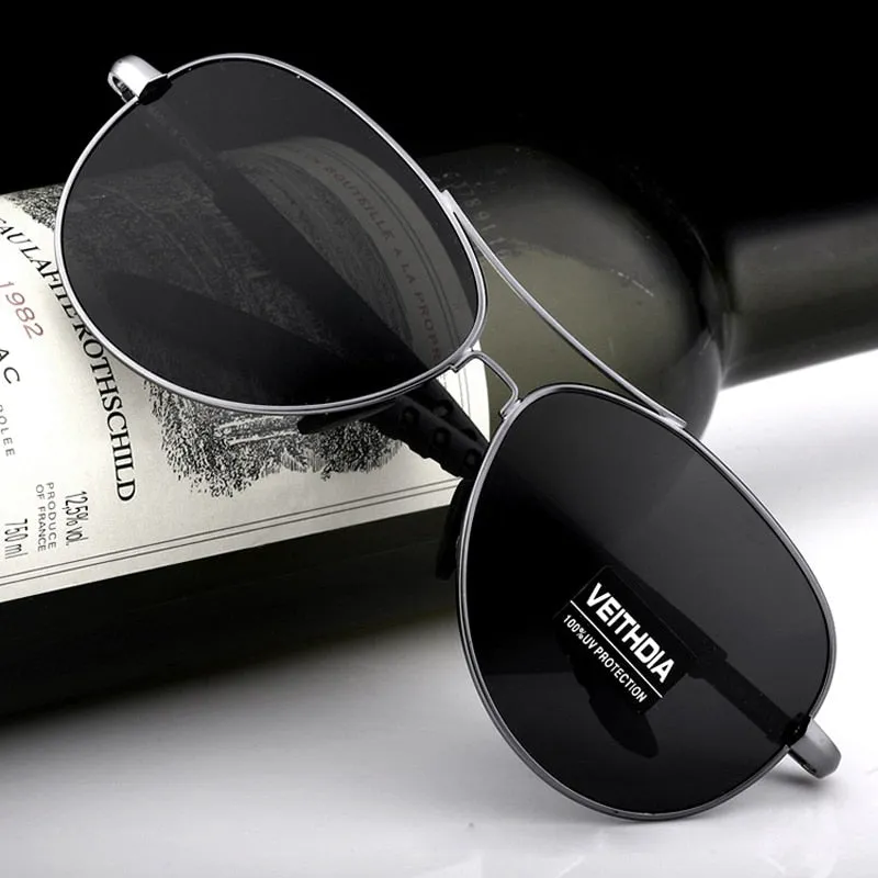 VEITHDIA  Brand Designer Polarized Aviator Style  Sunglasses with UV400 Protection