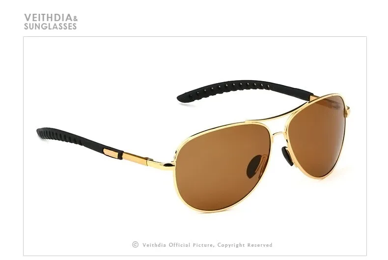 VEITHDIA  Brand Designer Polarized Aviator Style  Sunglasses with UV400 Protection
