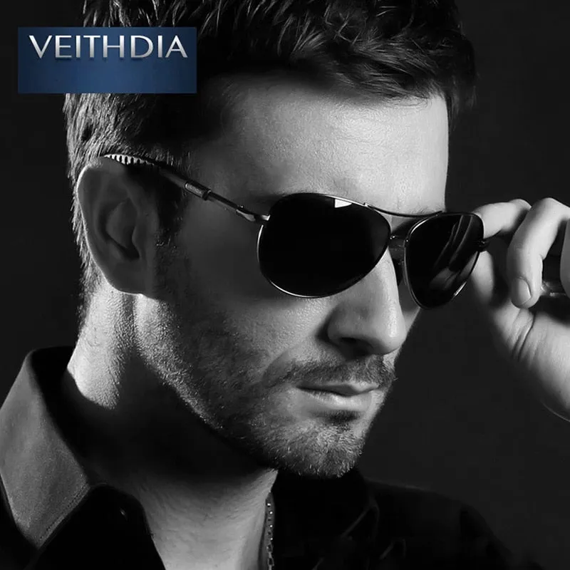 VEITHDIA  Brand Designer Polarized Aviator Style  Sunglasses with UV400 Protection