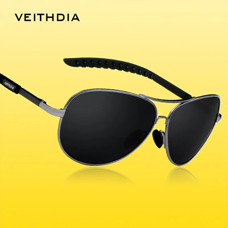 VEITHDIA  Brand Designer Polarized Aviator Style  Sunglasses with UV400 Protection