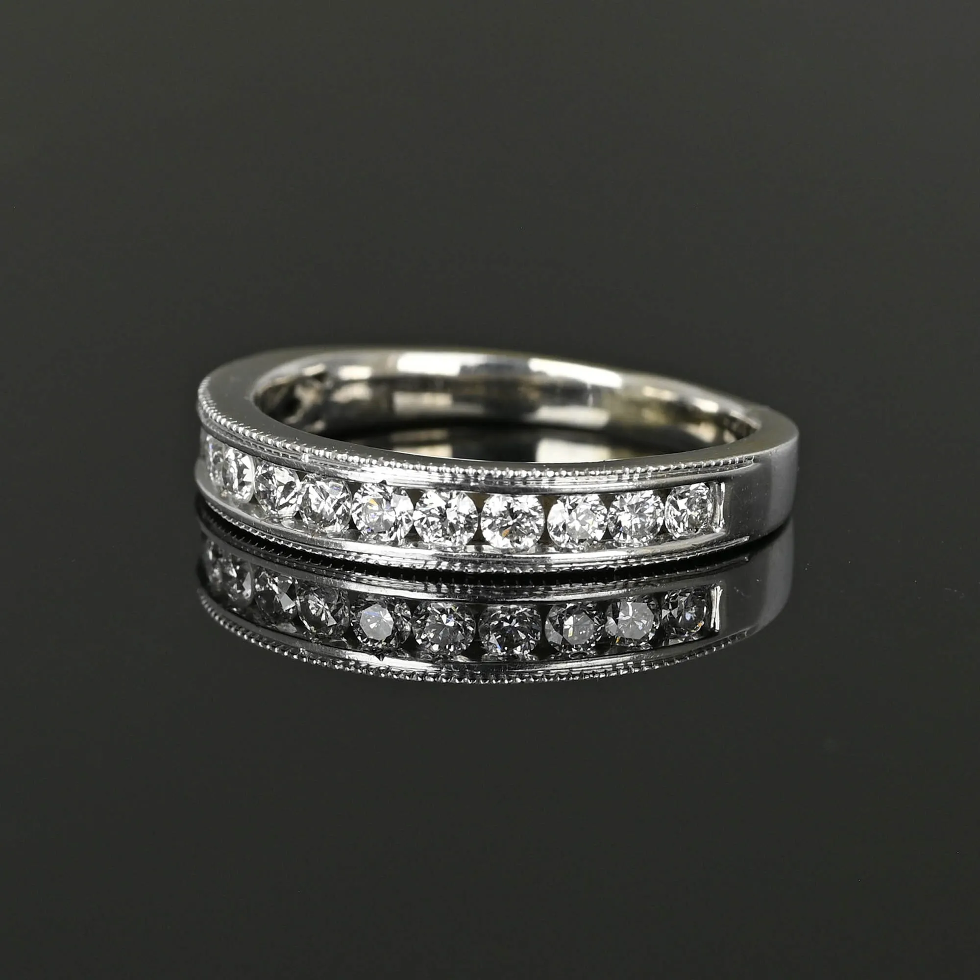 Vintage 14K White Gold .50 CTW Diamond Band Ring