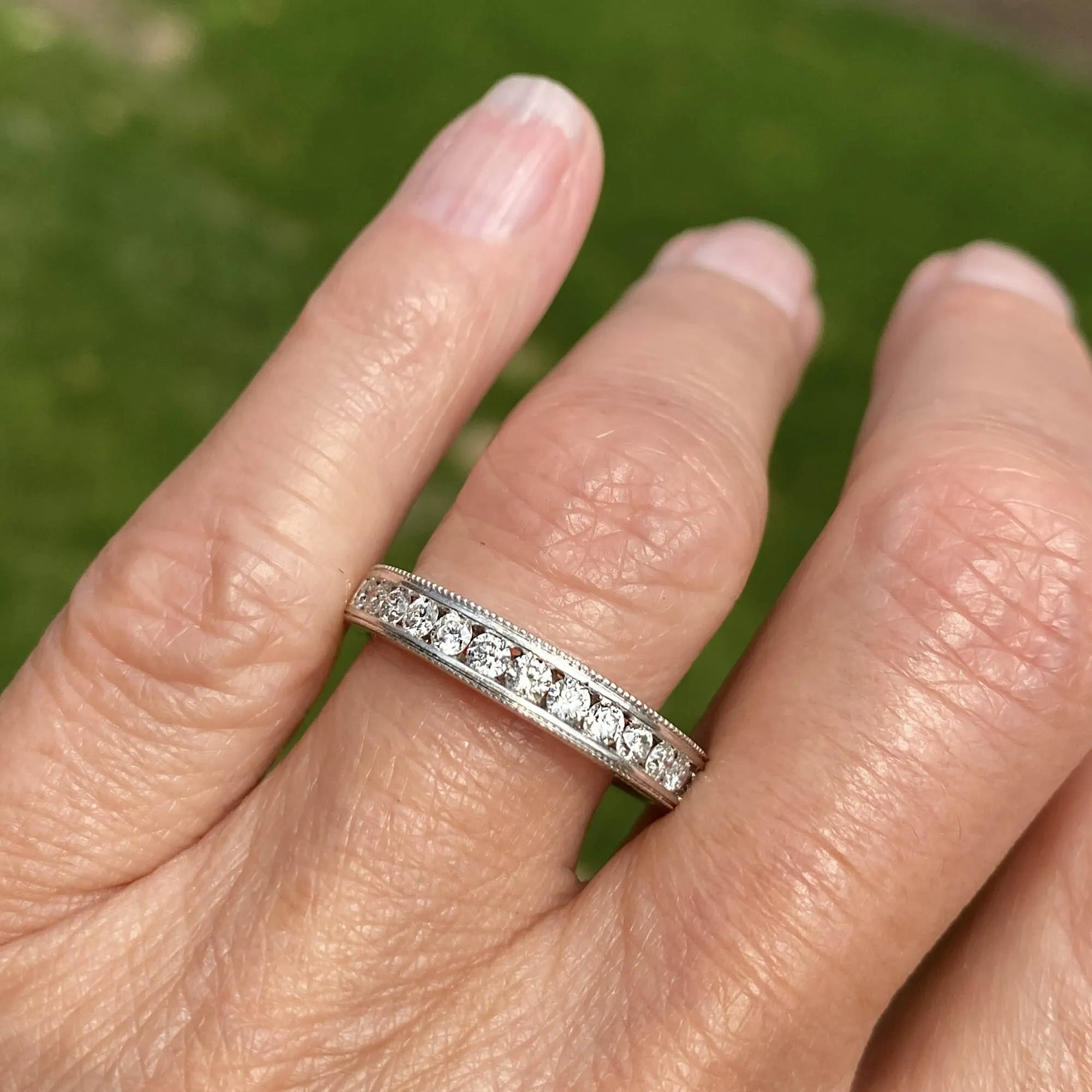 Vintage 14K White Gold .50 CTW Diamond Band Ring