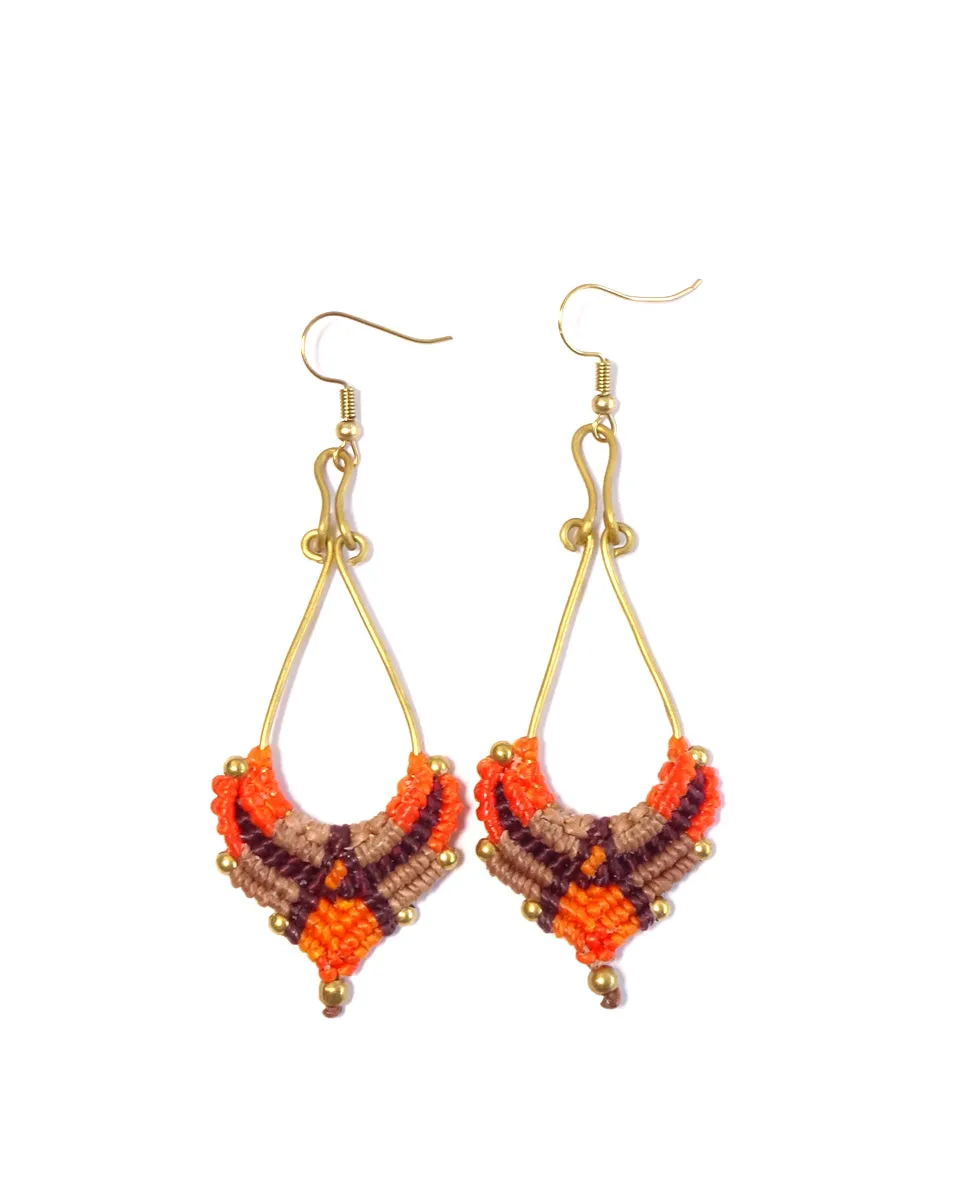 Waxed Cotton Chandelier Earrings